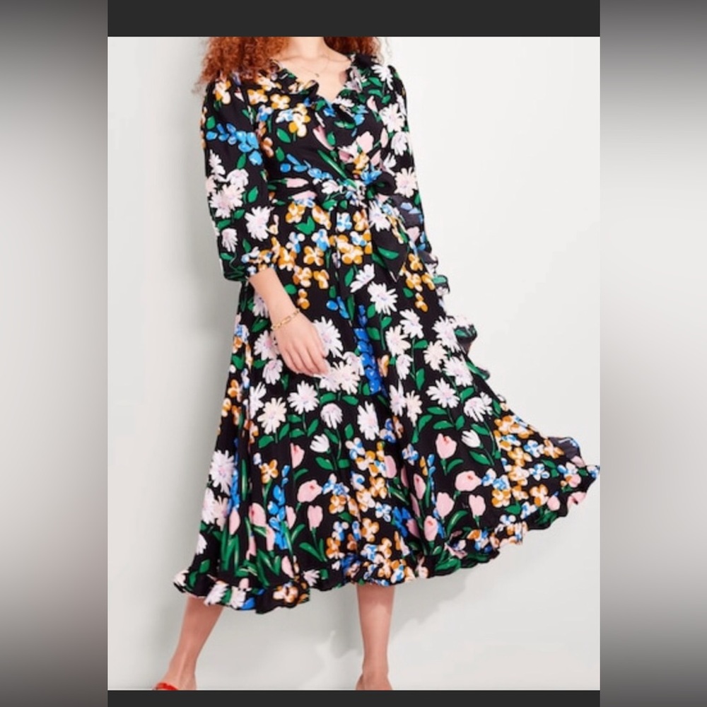 KATE SPADE MEADOW WRAP DRESS XS